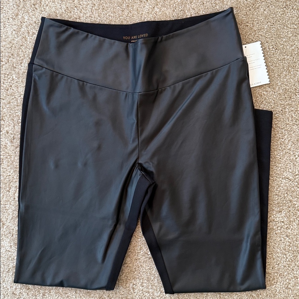 Stella & Dot faux leather skinny pants pull on style size x large XL black - Picture 3 of 7